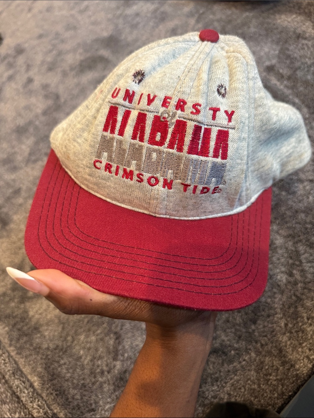 Vintage University of Alabama Crimson Tide Grey and Crimson Baseball Cap